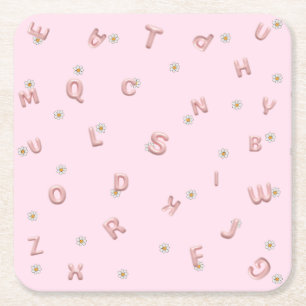 ABC Kindergarten daisy Balloon Studentenschule Rechteckiger Pappuntersetzer