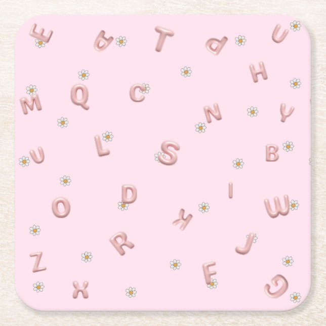 ABC Kindergarten daisy Balloon Studentenschule Rechteckiger Pappuntersetzer (Vorderseite)