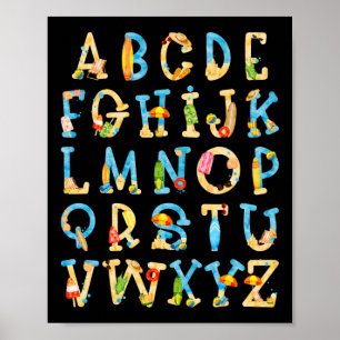 Abc Kindergarten Lehrer Summer Beach End of Schoo Poster