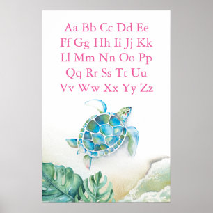 ABC Kinderposter Tropische Meeresschildkröte Poster