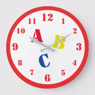 ABC-Kinderzimmer-Acryluhr Große Wanduhr