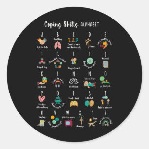 Abc Kopplung von Fertigkeiten Alphabet Self Care M Runder Aufkleber