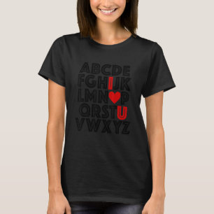 ABC-Kreide Alphabet Ich liebe dich Englischlehrer  T-Shirt