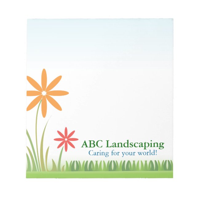 ABC-Landscaping für Notepad-Vorlage Notizblock (Vorderseite)