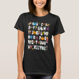 ABC Learning Kindergarten Lehrer Halloween Alphabe T-Shirt