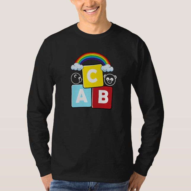 Abc Letters  Back To School Student Teacher Pandas T-Shirt (Vorderseite)