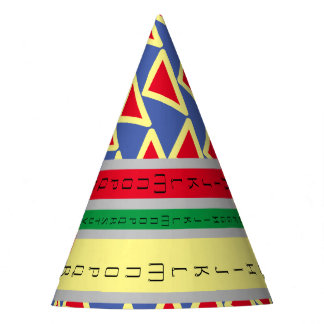 ABC_LETTERS_Beautiful _BLUE_BLACK_GRAY Party Hat Partyhütchen