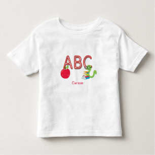 ABC Letters Bookworm Personalisiert Kleinkind T-shirt