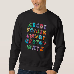 ABC Niedlich Monster Alphabet Halloween Lehrer Cos Sweatshirt
