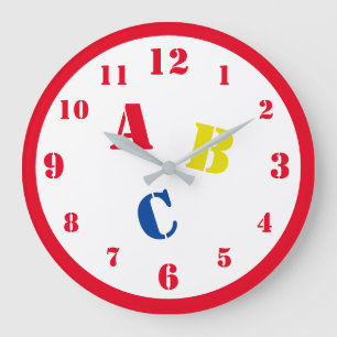 ABC-Nursery-Acryluhr Große Wanduhr