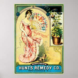 ABC of SOCIETY Hunt's Remedy Viktorianisch Medicin Poster