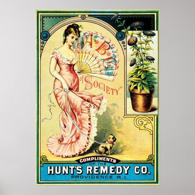 ABC of SOCIETY Hunt's Remedy Viktorianisch Medicin Poster (Vorne)