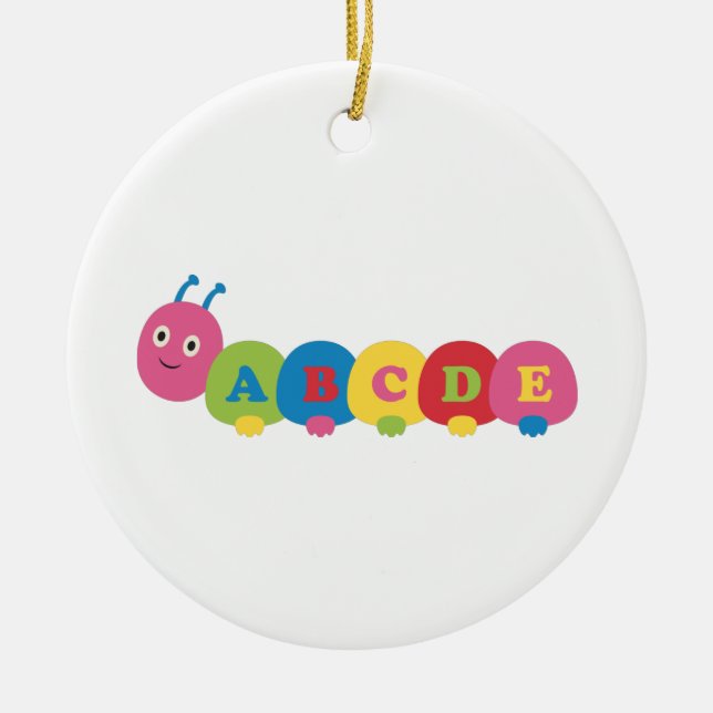 ABC-Raupe Keramik Ornament (Vorne)