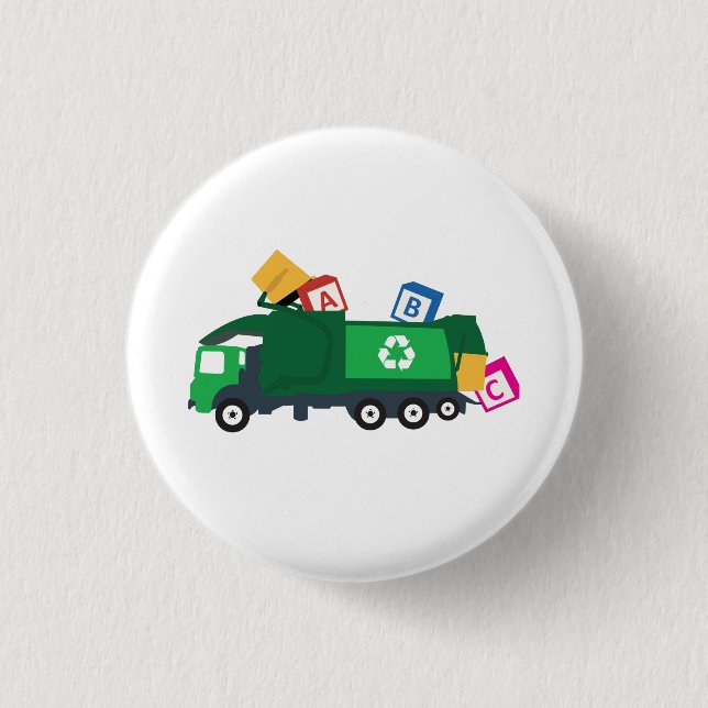 ABC Recycelnd Müllwagen Button (Vorderseite)