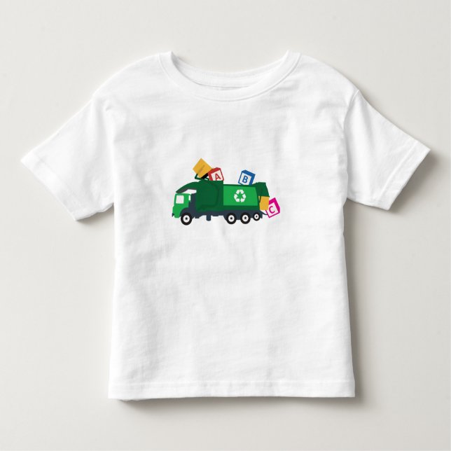 ABC Recycelnd Müllwagen Kleinkind T-shirt (Vorderseite)