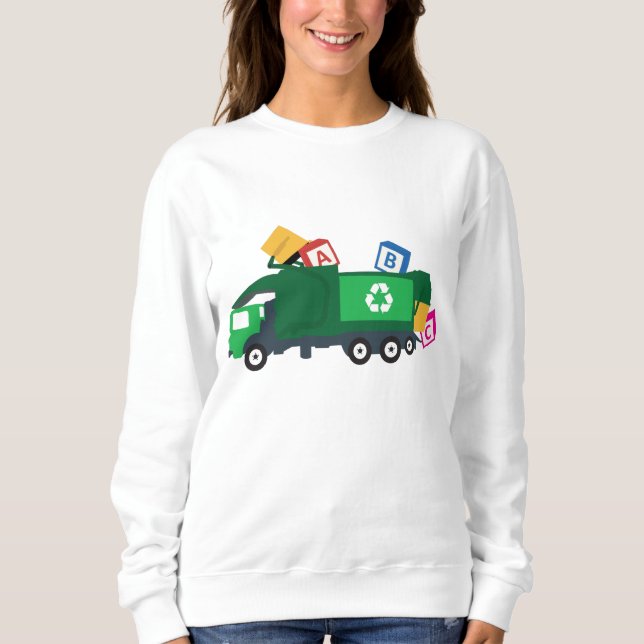 ABC Recycelnd Müllwagen Sweatshirt (Vorderseite)