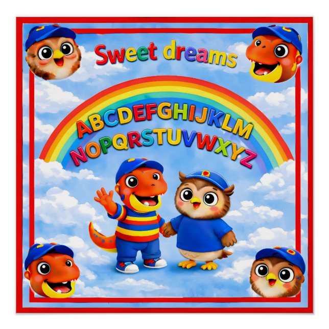 ABC Regenbogen Süße Träume Poster für Kleinkinder  (Vorderseite)