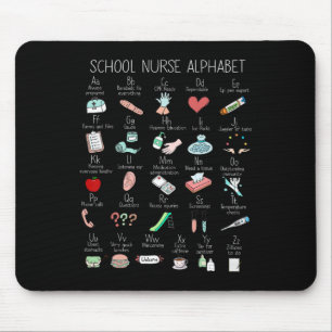 Abc School Nurse Alphabet Nurse Apprecision Nurse Mousepad