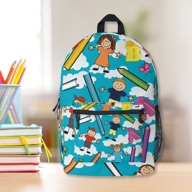 ABC-Schulkinder - Wolken  Bedruckter Rucksack (Von Creator hochgeladen)