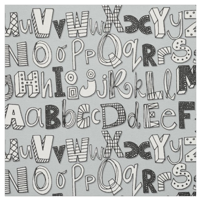 ABC Silber Stoff (Muster)