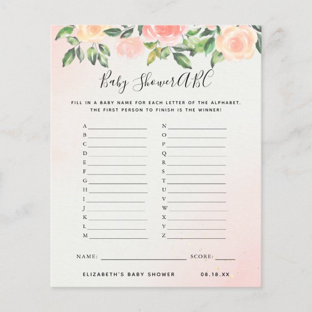 ABC-Spiel | Floral Baby Shooting Game (Vorderseite)