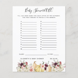 ABC-Spiel | Floral Pumpkin Baby Showgame