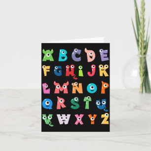 Abc Süßes Monster Alphabet Halloween Lehrer Karte