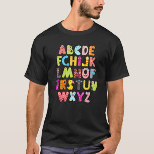 ABC Süßes Monster Alphabet Halloween Lehrer Kostüm T-Shirt
