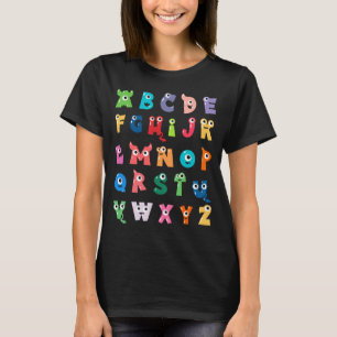 Abc Süßes Monster Alphabet Halloween Lehrer T-Shirt