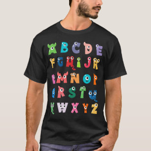 Abc Süßes Monster Alphabet Halloween Lehrer T-Shirt