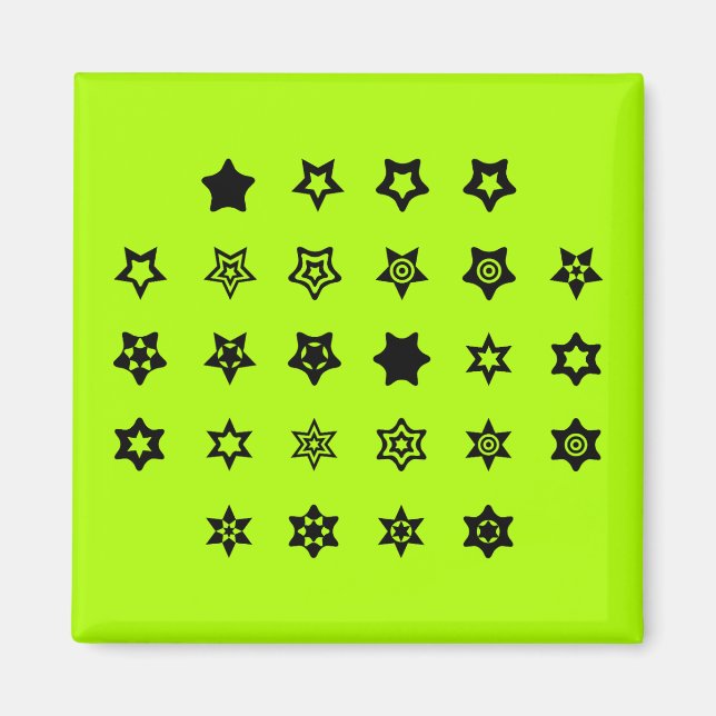 ABC to Star Symbols Cipher-Code-Taste auf Licht Magnet (Vorne)