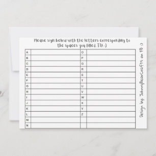 Abc Tpc B&W #1 Dankeskarte