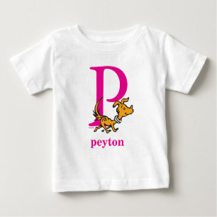 ABC von Dr. Seuss: Brief P - Rosa   Name hinzufüge Baby T-shirt