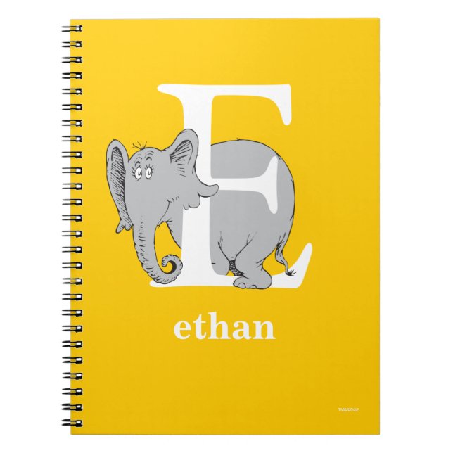 ABC von Dr. Seuss: Buchstabe E - Weiß | Name hinzu Notizblock (Vorderseite)