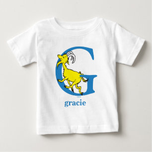 ABC von Dr. Seuss: Buchstabe G - Blau   Name hinzu Baby T-shirt