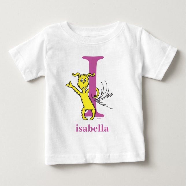 ABC von Dr. Seuss: Buchstabe I - Lila | Name hinzu Baby T-shirt (Vorderseite)