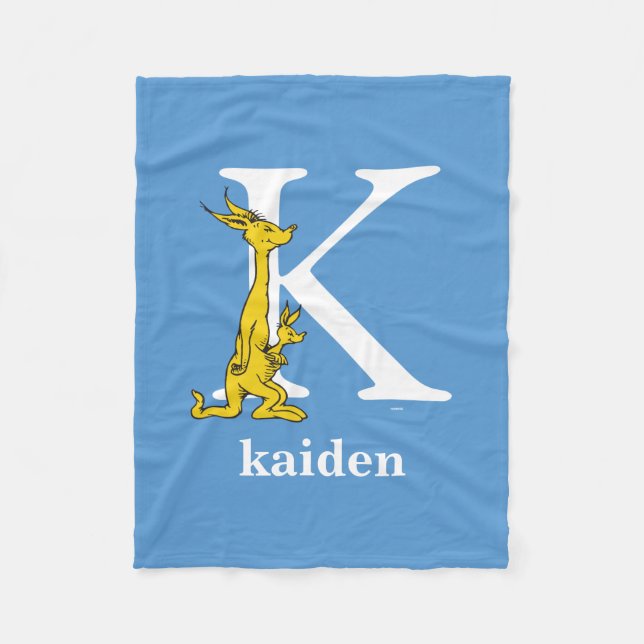 ABC von Dr. Seuss: Buchstabe K - Weiß | Name hinzu Fleecedecke (Vorderseite)