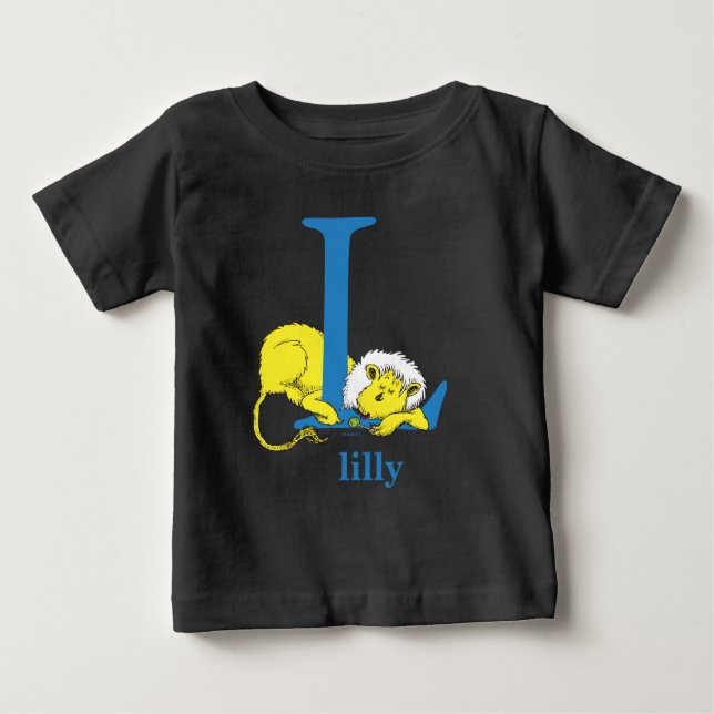 ABC von Dr. Seuss: Letter L - Blau | Name hinzufüg Baby T-shirt (Vorderseite)