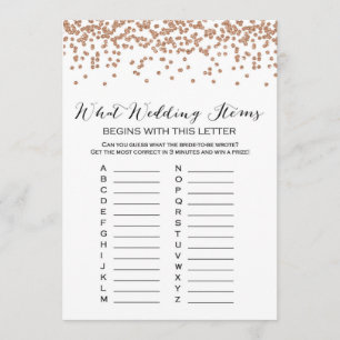 ABC Wedding Items Rose Gold Brautparty Game 12x18 Einladung