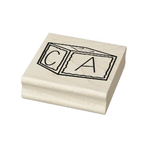 ABC Woodblock Gummistempel