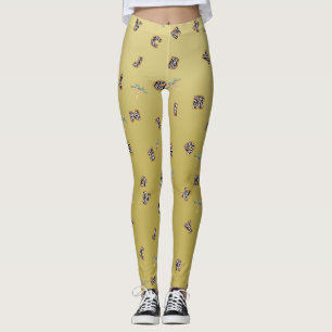 ABC Zebra Safari Tree Gold Zurück in die Schule Leggings