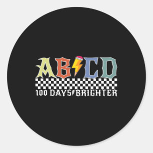 Abcd 100 Tage hellere Felsen Bleistift Blitz Junge Runder Aufkleber