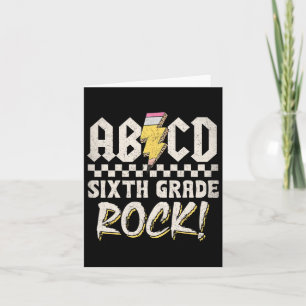 Abcd 6. Klasse Rock zurück zum ersten Schultag Karte