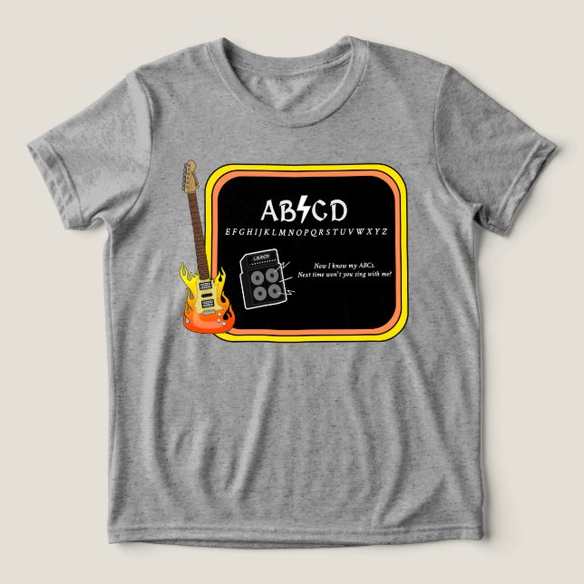 ABCD Alphabet AC/DC Spoof T - Shirt (Design Vorderseite)