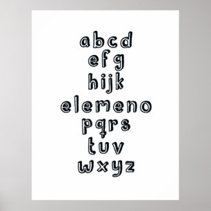 ABCD EFG HIJK ELEMENO PQRS TUV WXYZ : Alphabet Fun Poster