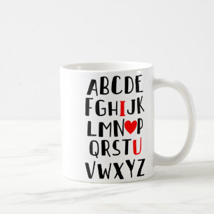 Abcd Ich liebe dich Alphabet Männer Frauen Süß Lus Kaffeetasse