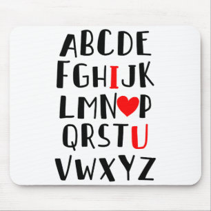 Abcd Ich liebe dich Alphabet Männer Frauen Süß Lus Mousepad