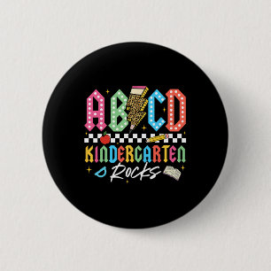 Abcd Kindergarten Rocks Bleistift Blitz Lehrer Button