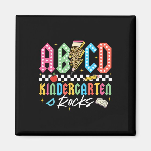 Abcd Kindergarten Rocks Bleistift Blitz Lehrer  Magnet (Vorne)