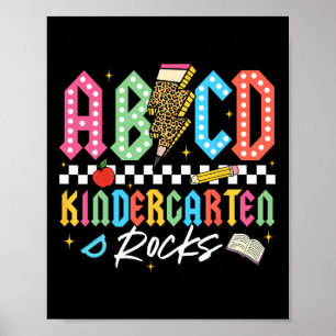 Abcd Kindergarten Rocks Bleistift Blitz Lehrer Poster